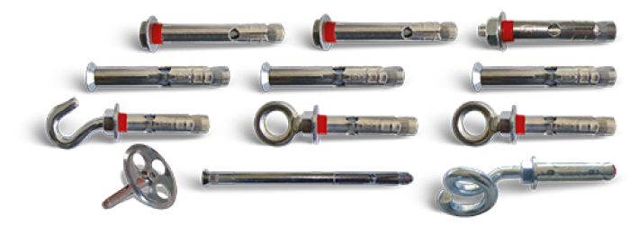 BR Expanshion Bossong anchors with eye, hook, flared head BR Expanshion Bossong anchors with eye, hook, flared head