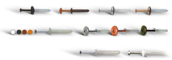 JNL Bossong light hammering anchors with stud and not, copper, inox and browned head JNL Bossong light hammering anchors with stud and not, copper, inox and browned head