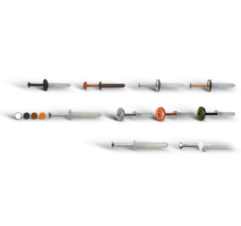 JNL Bossong light hammering anchors with stud and not, copper, inox and browned head